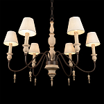 Люстра на металлическом основании с 6-ю белыми тканевыми абажурами Terrain варинант исполнения - 8 | Loft Concept в Екатеринбурге