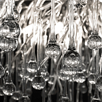 Люстра подвесная с прозрачными стеклянными подвесками в форме капель Диаметр 100 см Droplet Chandelier варинант исполнения - 20 | Loft Concept в Екатеринбурге