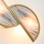 Бра с двумя полукруглыми плафонами из искусственного алебастра в бронзовой оправе Marbella варинант исполнения - 5 | Loft Concept в Екатеринбурге