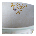 Ваза высокая из фарфора на бронзовом основании Turquoise Blooming Garden варинант исполнения - 4 | Loft Concept в Екатеринбурге