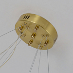 Люстра подвесная двухъярусная с золотистымыми кольцами и прозрачными стеклянными элементами Ring Horizontal варинант исполнения - 2 | Loft Concept в Екатеринбурге