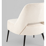 Кресло лаунж Бостон велюр рельефный молочный на черных ножках варинант исполнения - 3 | Loft Concept в Екатеринбурге