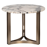 Столик журнальный с круглой мраморной столешницей Unique Stone Design варинант исполнения - 1 | Loft Concept в Екатеринбурге