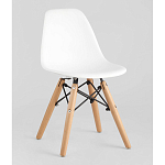 Пластиковый стул на ножках из массива бука Eames Small White варинант исполнения - 1 | Loft Concept в Екатеринбурге