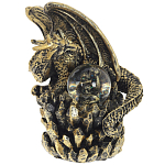 Декоративная статуэтка Дракон со стеклянным шаром Dragon and Glass Ball Gold Black варинант исполнения - 1 | Loft Concept в Екатеринбурге