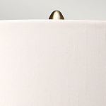 Настольная лампа с шарообразным прозрачным основанием из цветного переработанного стекла и белым цилиндрическим абажуром Elstead Lighting варинант исполнения - 3 | Loft Concept в Екатеринбурге