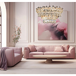 Люстра круглая с декоративными элементами в виде крупных хрустальных цветов Palace Gardens варинант исполнения - 6 | Loft Concept в Екатеринбурге