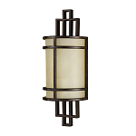 Бра бронзового цвета с полукруглым матовым стеклянным плафоном в геометрическом каркасе Feiss варинант исполнения - 1 | Loft Concept в Екатеринбурге