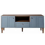 ТВ-тумба серая из массива бука с 2-мя дверками и ящиком Wenge Light варинант исполнения - 2 | Loft Concept в Екатеринбурге