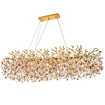 Линейная люстра с хрустальными подвесками Fairytree Gold Crystal Linear Chandelier 14 варинант исполнения - 1 | Loft Concept в Екатеринбурге