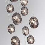 Люстра каскадная с 11-ю круглыми плафонами из рельефного стекла Disc Light варинант исполнения - 5 | Loft Concept в Екатеринбурге