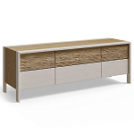 ТВ тумба 2 двери и 2 ящика с подсветкой на рельефном фасаде Warm Industrial варинант исполнения - 4 | Loft Concept в Екатеринбурге