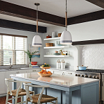 Подвесной светильник белый колоколообразный с декоративной обмоткой из веревки Hinkley варинант исполнения - 6 | Loft Concept в Екатеринбурге