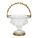 Чаша из прозрачного стекла на ножке с бронзовой ручкой в виде ветки Eden Garden варинант исполнения - 1 | Loft Concept в Екатеринбурге