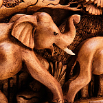 Панно из дерева слоны Panel With Animals варинант исполнения - 3 | Loft Concept в Екатеринбурге