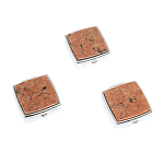 Таблетница карманная квадратная с 2-мя отделениями с зеркалом и накладкой из натурального камня Пегматит Silver Stone Pillboxes варинант исполнения - 4 | Loft Concept в Екатеринбурге