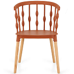 Пластиковый стул на ножках из массива бука Ferret Spiral Brown варинант исполнения - 2 | Loft Concept в Екатеринбурге