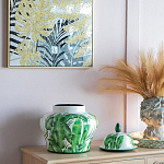 Ваза с зелёными листьями и крышкой Vase Green Leaves варинант исполнения - 4 | Loft Concept в Екатеринбурге