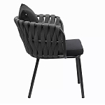 Стул мягкий с декором в виде плетеных лент на спинке и подлокотниках Semicircular Chair Decorated with Ribbons варинант исполнения - 9 | Loft Concept в Екатеринбурге