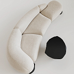 Диван Cannes трехместный с обивкой букле молочного цвета варинант исполнения - 3 | Loft Concept в Екатеринбурге