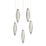 Люстра круглая каскадня с 5-ю плафонами из металлической сетки Mesh Lampshade Lighting варинант исполнения - 1 | Loft Concept в Екатеринбурге