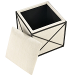 Пуф бежевый с черной металлической рамой Beige Pouf варинант исполнения - 1 | Loft Concept в Екатеринбурге