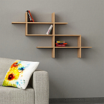 Полка фигурная подвесная цвета древесины HALIC BOOKCASE OAK варинант исполнения - 1 | Loft Concept в Екатеринбурге