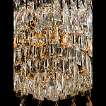 Люстра круглая с хрустальными подвесками на золотистом каркасе Roul Crystal Light варинант исполнения - 5 | Loft Concept в Екатеринбурге