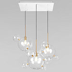 Люстра подвесная 3 лампы с прозрачными стеклянными шарами и золотыми деталями Giopato & Coombes варинант исполнения - 1 | Loft Concept в Екатеринбурге