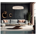 Люстра подвесная круглая из прозрачного хрусталя с корпусом из металла цвета хром Selfsufficient варинант исполнения - 7 | Loft Concept в Екатеринбурге