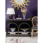 Чаша из прозрачного стекла с бронзовым ободком и фигурками бабочек Eden Garden варинант исполнения - 3 | Loft Concept в Екатеринбурге