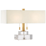 Настольная лампа прямоугольная на прозрачном основании Charm and Luxury варинант исполнения - 2 | Loft Concept в Екатеринбурге