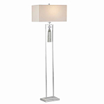 Торшер с прямоугольным тканевым абажуром на белом мраморном основании Silver Threads варинант исполнения - 4 | Loft Concept в Екатеринбурге