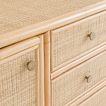 Длинный комод из ротанга с дверцами и ящиками Simone Rattan Chest of Drawers варинант исполнения - 5 | Loft Concept в Екатеринбурге