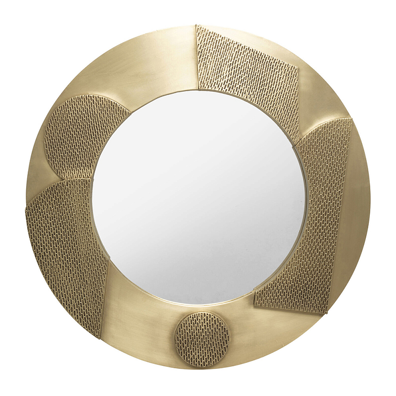 Зеркало золотое со вставками в виде геометрических фигур Зеркало Золотой в Екатеринбурге | Loft Concept 