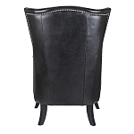 Кресло из натуральной кожи на 4-х деревянных ножках из массива бука Daniel Leather Armchair black варинант исполнения - 3 | Loft Concept в Екатеринбурге