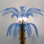 Торшер Glass Decorated Palm Floor Lamp Blue Листья Пальмы  варинант исполнения - 1 | Loft Concept в Екатеринбурге