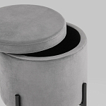 Серый пуф на черных ножках SANJAY варинант исполнения - 3 | Loft Concept в Екатеринбурге