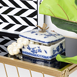 Фарфоровая шкатулка с бронзовой стрекозой Blue and White варинант исполнения - 8 | Loft Concept в Екатеринбурге