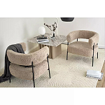 Кресло полукруглое мягкое с буклированной обивкой Armchair with Boucle Upholstery варинант исполнения - 4 | Loft Concept в Екатеринбурге