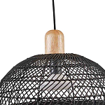 Подвесной светильник с округлым абажуром из черного ротанга Wicker Furniture варинант исполнения - 4 | Loft Concept в Екатеринбурге