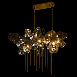 Люстра подвесная с 22-мя гранёными стеклянными плафонами с вертикальными подвесками Gilded Mirage  варинант исполнения - 6 | Loft Concept в Екатеринбурге