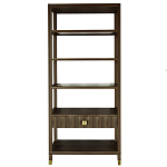 Стеллаж Elsa Dreams Walnut со стеклянными полками и ящиком варинант исполнения - 7 | Loft Concept в Екатеринбурге