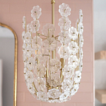 Подвесной светильник декорированный цветами из стекла Lightness of Flowers варинант исполнения - 4 | Loft Concept в Екатеринбурге