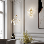 Люстра подвесная из металла с хрустальными подвесками прозрачного цвета Quasar 41 варинант исполнения - 7 | Loft Concept в Екатеринбурге