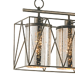 Люстра прямоугольная с 5-ю плафонами из стекла с узором Translucent Pattern варинант исполнения - 1 | Loft Concept в Екатеринбурге