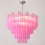 Элитная Люстра Textured Glass Pink Chandelier Ярко Розовое стекло варинант исполнения - 4 | Loft Concept в Екатеринбурге