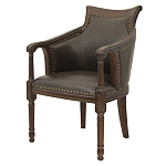 Кресло кожаное на 4-х деревянных ножках из массива березы Ethan Armchair brown варинант исполнения - 3 | Loft Concept в Екатеринбурге
