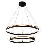 Люстра подвесная с двумя кольцами черного и золотого цвета Ring Horizontal варинант исполнения - 1 | Loft Concept в Екатеринбурге