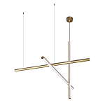 Люстра с 3-мя  пересекающимися цилиндрическими плафонами на тонких тросах Trumpet tube варинант исполнения - 4 | Loft Concept в Екатеринбурге